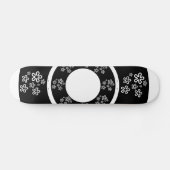 Oriental Black Wood Floral Design Persoonlijk Skateboard (Horizontaal)