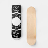 Oriental Black Wood Floral Design Persoonlijk Skateboard (Voorkant)