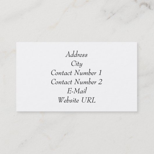 Oriental blossom Visitekaartje (Achterkant)