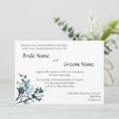 Oriental blossom Wedding Invitation Tem Kaart (Staand voorkant)