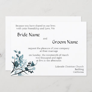 Oriental blossom Wedding Invitation Tem Kaart