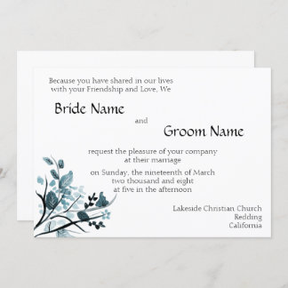 Oriental blossom Wedding Invitation Tem Kaart