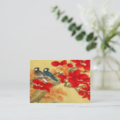 Oriental BLue Birds and Fall Leaves Visitekaartje (Staand voorkant)