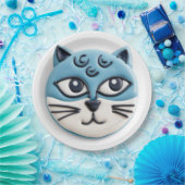 Oriental Blue Cat 3D geïnspireerd Papieren Bordje (Feest)