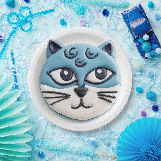 Oriental Blue Cat 3D geïnspireerd Papieren Bordje (Feest)