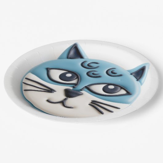 Oriental Blue Cat 3D geïnspireerd Papieren Bordje (Gekanteld)