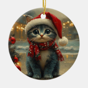 Oriental Blue Cat Christmas Beach Keramisch Ornament