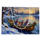 Oriental Blue Cat Christmas Boat Holiday Groot Cadeauzakje (Achterkant)
