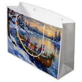Oriental Blue Cat Christmas Boat Holiday Groot Cadeauzakje (Achterkant Gekanteld)