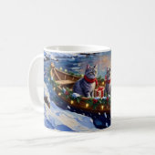 Oriental Blue Cat Christmas Boat Holiday Koffiemok (Voorkant links)
