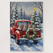 Oriental Blue Cat Christmas Red Truck Holiday Legpuzzel (Verticaal)