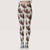 Oriental Blue Cat in Sledge Laat het Sneeuw Kerstm Leggings (Voorkant)
