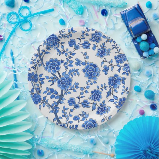 Oriental Blue Chinoiserie Papieren Bordje (Feest)