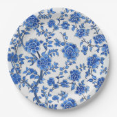 Oriental Blue Chinoiserie Papieren Bordje (Voorkant)