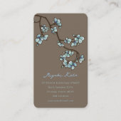 Oriental Blue Peach Blossom Elegant Chic Sakura Visitekaartje (Voorkant)