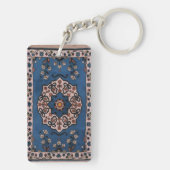 Oriental Blue Persian Turks Pattern, tapijt Sleutelhanger (achterkant)