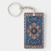 Oriental Blue Persian Turks Pattern, tapijt Sleutelhanger (Voorkant)