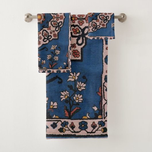 Oriental Blue Persian Turks tapijt Bad Handdoek (Insitu)