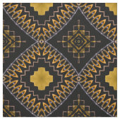 Oriental Bohemian Moroccan Black and Gold Pattern Stof (Swatch)