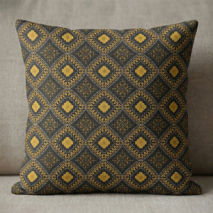 Oriental Bohemian Moroccan Black and Gold Pattern Stof