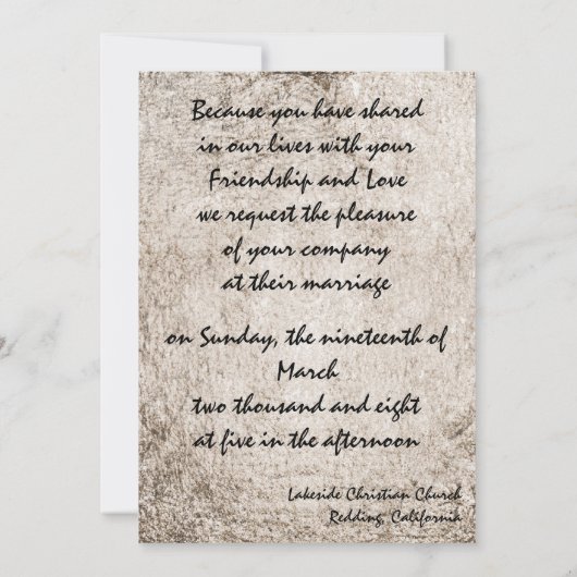 Oriental bridge Invitation Kaart (Achterkant)