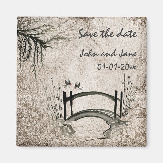Oriental Bridge Save the date Magnet (Voorkant)