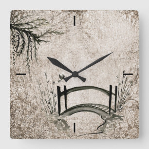 Oriental bridge Wall Clock Vierkante Klok