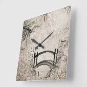 Oriental bridge Wall Clock Vierkante Klok (Hoek)