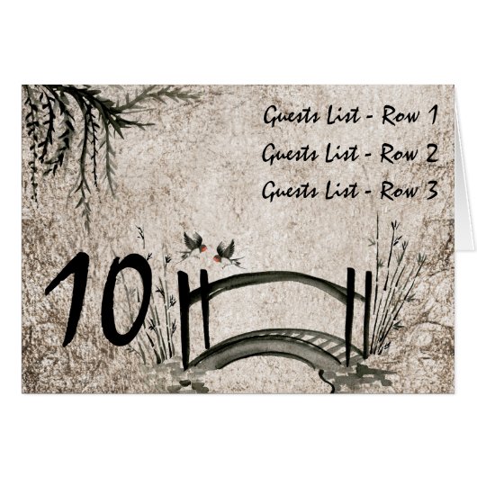 Oriental bridge Wedding Table Placeholder (Voorkant Horizontaal)