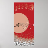 Oriental Bright Moon Swallows Zen Modern Art Poster (Voorkant)