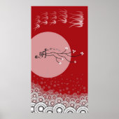 Oriental Bright Moon Swallows Zen Modern Art Poster (Voorkant)