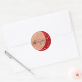 Oriental Bright Moon Swallows Zen Modern Art Ronde Sticker (Envelop)