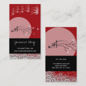 Oriental Bright Moon Swallows Zen Modern Art Visitekaartje (Voorkant / Achterkant)