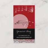 Oriental Bright Moon Swallows Zen Modern Art Visitekaartje (Voorkant)