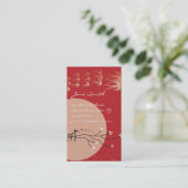 Oriental Bright Moon Swallows Zen Modern Art Visitekaartje (Staand voorkant)