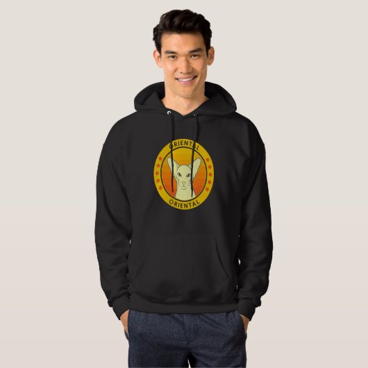 Oriental Cat Portrait Hoodie (Voorkant volledig)