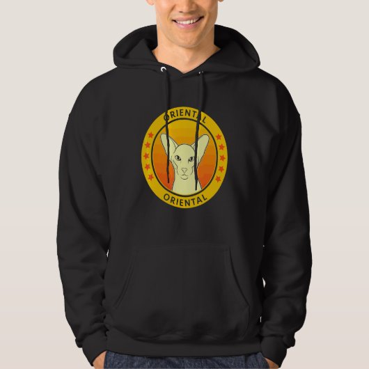 Oriental Cat Portrait Hoodie (Voorkant)