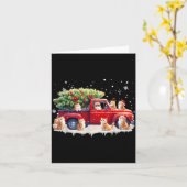 Oriental Cat Red Truck Christmas Tree Santa Ugly X Kaart (Gele Bloem)