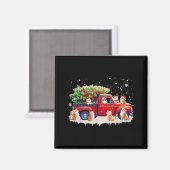 Oriental Cat Red Truck Christmas Tree Santa Ugly X Magneet (Voorkant / Achterkant)
