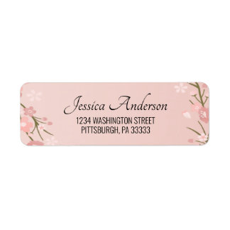 Oriental Cherry Blossom Mailing Adres Etiket