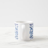 Oriental China Sky Blue Leaf White Design Espresso Kop (Achterkant)