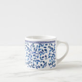 Oriental China Sky Blue Leaf White Design Espresso Kop (Rechts)