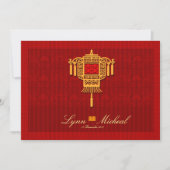 Oriental Chinese trouwuitnodiging RSVP-kaart Kaart (Voorkant)
