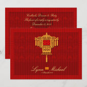 Oriental Chinese trouwuitnodiging RSVP-kaart Kaart (Voorkant / Achterkant)