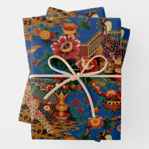 -Oriental Chinoiserie-rappelpapier Inpakpapier Vel