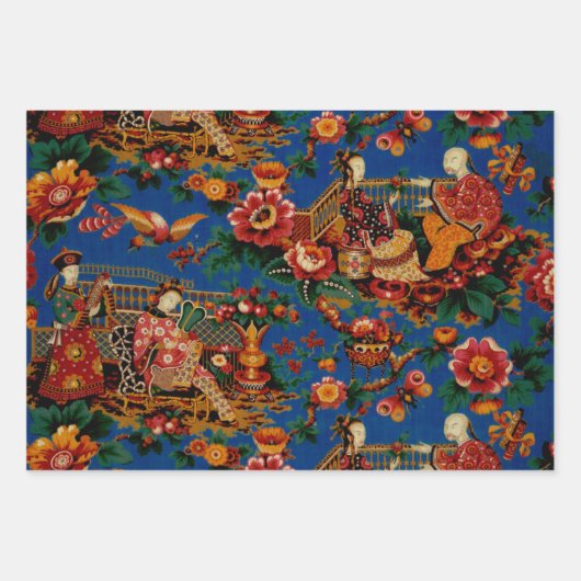 -Oriental Chinoiserie-rappelpapier Inpakpapier Vel (Voorkant)