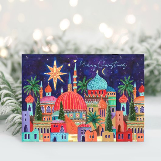 Oriental City Kerstfeestay Post Card Kaart