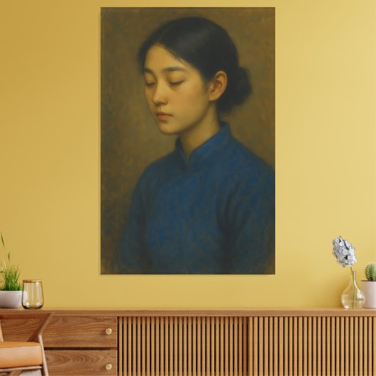 Oriental Classical Fine Art Portrait – Museum Grad Canvas Afdruk (Insitu (Woonkamer))