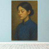 Oriental Classical Fine Art Portrait – Museum Grad Canvas Afdruk (Insitu (Houten vloer))