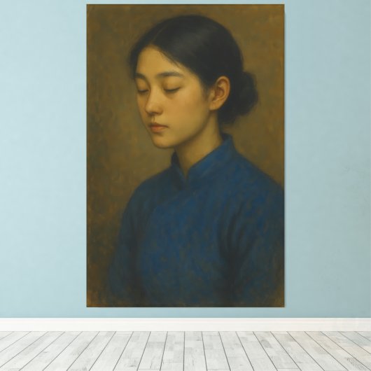 Oriental Classical Fine Art Portrait – Museum Grad Canvas Afdruk (Insitu (Houten vloer))